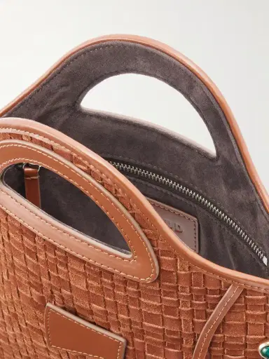 Staud Cleo Logo-debossed Leather-trimmed Woven Suede Tote | Thumbnail 6 Staud Cleo Logo-debossed Leather-trimmed Woven Suede Tote | Thumbnail 6