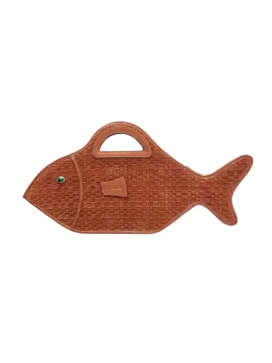 Staud Cleo Logo-debossed Leather-trimmed Woven Suede Tote | Thumbnail 1 Staud Cleo Logo-debossed Leather-trimmed Woven Suede Tote | Thumbnail 1