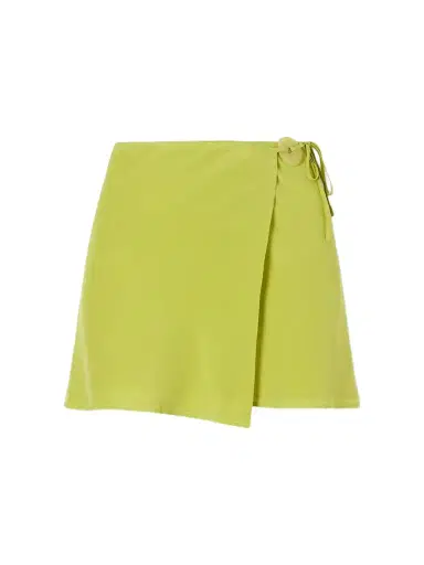 SARA CRISTINA Jade-embellished Silk-crepe Wrap Mini Skirt | Thumbnail 1 SARA CRISTINA Jade-embellished Silk-crepe Wrap Mini Skirt | Thumbnail 1