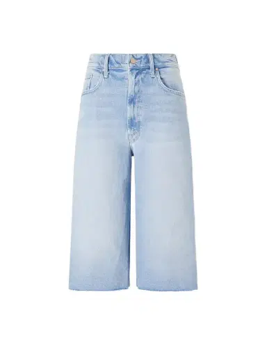 Mother The Whole Lot Zip Fray Low-rise Wide-leg Denim Shorts | Thumbnail 1 Mother The Whole Lot Zip Fray Low-rise Wide-leg Denim Shorts | Thumbnail 1