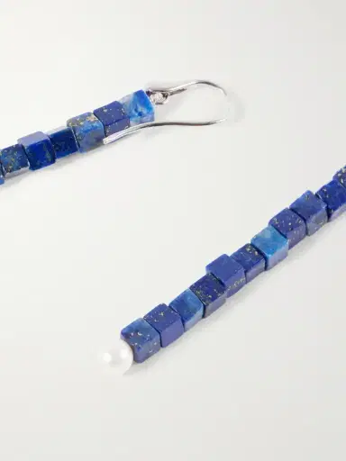 Le Sundial Inès Sterling Silver, Lapis Lazuli And Pearl Earrings | Thumbnail 3 Le Sundial Inès Sterling Silver, Lapis Lazuli And Pearl Earrings | Thumbnail 3