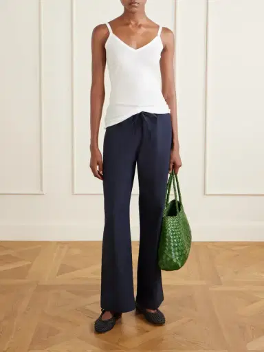 FLORE FLORE Josephine Drawstring Organic Cotton-poplin Straight-leg Pants | Thumbnail 2 FLORE FLORE Josephine Drawstring Organic Cotton-poplin Straight-leg Pants | Thumbnail 2