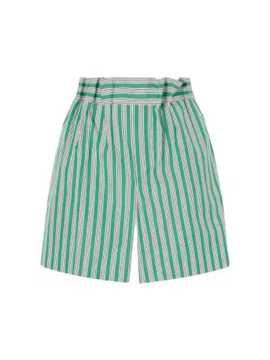 Loewe Pleated Striped Cotton-poplin Shorts | Thumbnail 1 Loewe Pleated Striped Cotton-poplin Shorts | Thumbnail 1