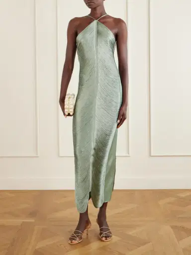 Cult Gaia Renata Fringed Satin-trimmed Mesh Gown | Thumbnail 2 Cult Gaia Renata Fringed Satin-trimmed Mesh Gown | Thumbnail 2
