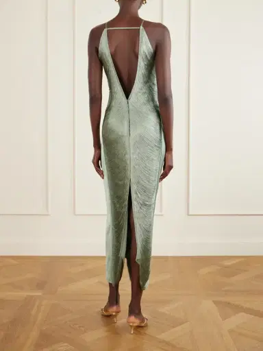 Cult Gaia Renata Fringed Satin-trimmed Mesh Gown | Thumbnail 3 Cult Gaia Renata Fringed Satin-trimmed Mesh Gown | Thumbnail 3