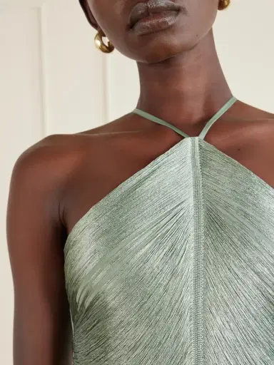 Cult Gaia Renata Fringed Satin-trimmed Mesh Gown | Thumbnail 4 Cult Gaia Renata Fringed Satin-trimmed Mesh Gown | Thumbnail 4