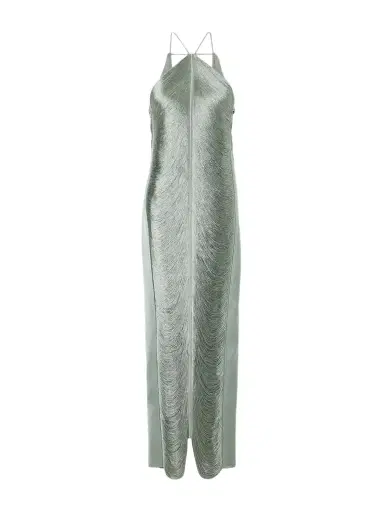 Cult Gaia Renata Fringed Satin-trimmed Mesh Gown | Thumbnail 1 Cult Gaia Renata Fringed Satin-trimmed Mesh Gown | Thumbnail 1