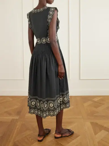 Sea Mirabel Scalloped Embroidered Cotton-voile Midi Dress | Thumbnail 3 Sea Mirabel Scalloped Embroidered Cotton-voile Midi Dress | Thumbnail 3