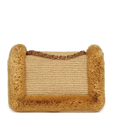 Chanel Chanel Medium "Fluffy Raffia" Flap Bag Beige Raffia Gold Hardware | Thumbnail 4 Chanel Chanel Medium "Fluffy Raffia" Flap Bag Beige Raffia Gold Hardware | Thumbnail 4