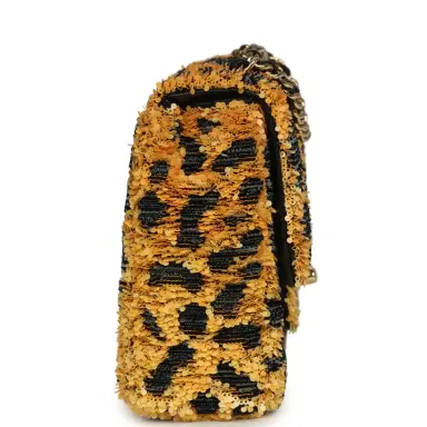 Chanel Chanel Mini Cheetah Print Flap Bag Orange, Black Sequin Gold Hardware | Thumbnail 3 Chanel Chanel Mini Cheetah Print Flap Bag Orange, Black Sequin Gold Hardware | Thumbnail 3