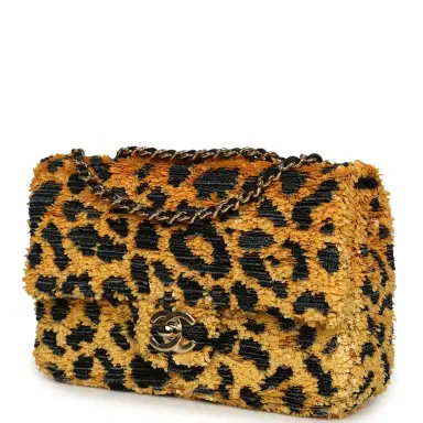 Chanel Chanel Mini Cheetah Print Flap Bag Orange, Black Sequin Gold Hardware | Thumbnail 5 Chanel Chanel Mini Cheetah Print Flap Bag Orange, Black Sequin Gold Hardware | Thumbnail 5