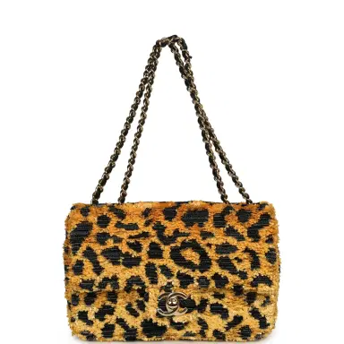 Chanel Chanel Mini Cheetah Print Flap Bag Orange, Black Sequin Gold Hardware | Thumbnail 7 Chanel Chanel Mini Cheetah Print Flap Bag Orange, Black Sequin Gold Hardware | Thumbnail 7