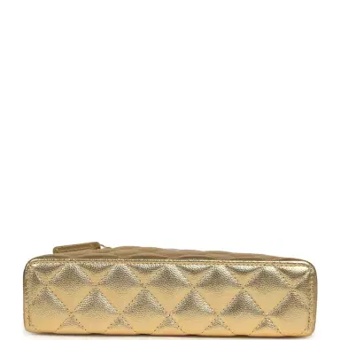 Chanel Chanel Top Handle Long Vanity Case with Chain Gold Metallic Caviar Light Gold Hardware | Thumbnail 6 Chanel Chanel Top Handle Long Vanity Case with Chain Gold Metallic Caviar Light Gold Hardware | Thumbnail 6
