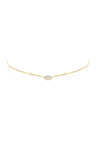LOGAN HOLLOWELL 5 Diamond Angel Eye Choker Necklace | Thumbnail 1 LOGAN HOLLOWELL 5 Diamond Angel Eye Choker Necklace | Thumbnail 1