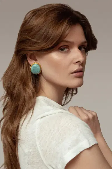Sylvia Toledano Amazonite Macaron Earrings | Thumbnail 2 Sylvia Toledano Amazonite Macaron Earrings | Thumbnail 2