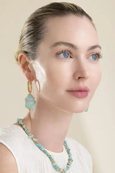 Gas Bijoux Amazonite Rainbow Large Lyre Earrings | Thumbnail 2 Gas Bijoux Amazonite Rainbow Large Lyre Earrings | Thumbnail 2