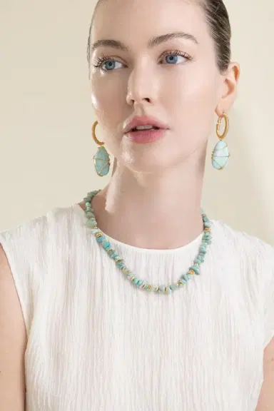 Gas Bijoux Amazonite Rainbow Large Lyre Earrings | Thumbnail 3 Gas Bijoux Amazonite Rainbow Large Lyre Earrings | Thumbnail 3