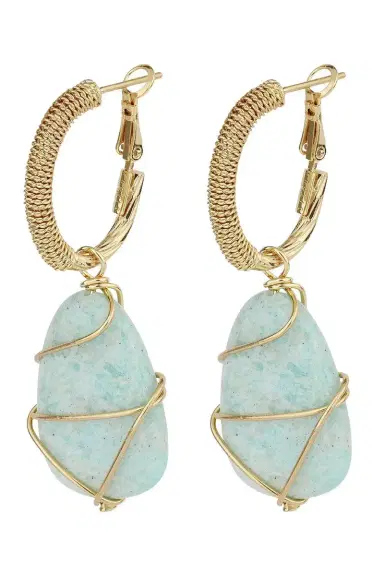 Gas Bijoux Amazonite Rainbow Large Lyre Earrings | Thumbnail 1 Gas Bijoux Amazonite Rainbow Large Lyre Earrings | Thumbnail 1