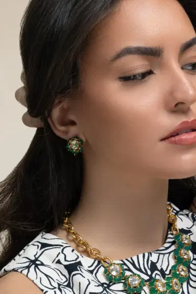 BOUNKIT JEWELRY Amethyst Onyx Green Odessa Earrings | Thumbnail 3 BOUNKIT JEWELRY Amethyst Onyx Green Odessa Earrings | Thumbnail 3