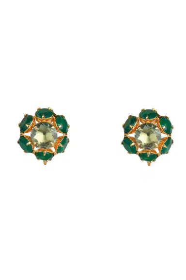 BOUNKIT JEWELRY Amethyst Onyx Green Odessa Earrings | Thumbnail 5 BOUNKIT JEWELRY Amethyst Onyx Green Odessa Earrings | Thumbnail 5