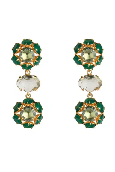 BOUNKIT JEWELRY Amethyst Onyx Green Odessa Earrings | Thumbnail 1 BOUNKIT JEWELRY Amethyst Onyx Green Odessa Earrings | Thumbnail 1