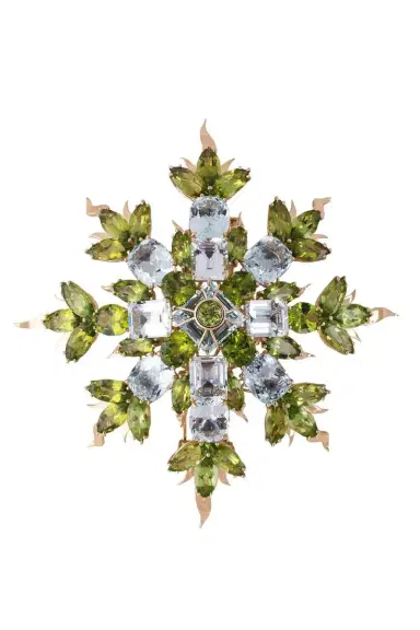 TONY DUQUETTE Amethyst Peridot Flame Flake Brooch | Thumbnail 1 TONY DUQUETTE Amethyst Peridot Flame Flake Brooch | Thumbnail 1