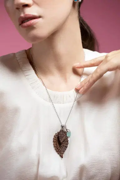 TAMARA COMOLLI Aqua Chalcedony Flamenco Pendant in White Gold | Thumbnail 2 TAMARA COMOLLI Aqua Chalcedony Flamenco Pendant in White Gold | Thumbnail 2