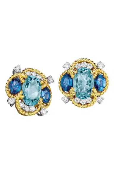VERDURA Aquamarine Sapphire Quatrefoil Earrings | Thumbnail 1 VERDURA Aquamarine Sapphire Quatrefoil Earrings | Thumbnail 1
