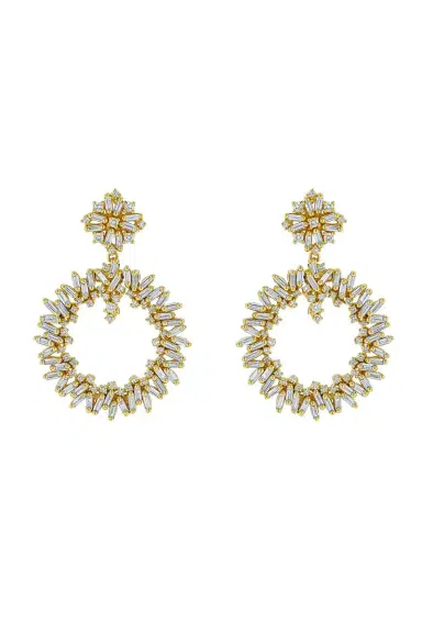 Suzanne Kalan Baguette Diamond Round Drop Earrings | Thumbnail 1 Suzanne Kalan Baguette Diamond Round Drop Earrings | Thumbnail 1