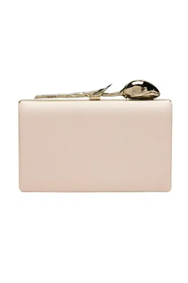 Erdem Bloom Clutch - Champagne Satin | Thumbnail 1 Erdem Bloom Clutch - Champagne Satin | Thumbnail 1