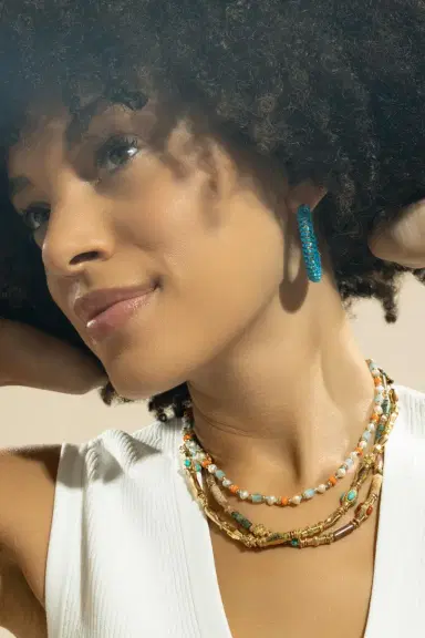 Gas Bijoux Blue Beaded Large Izzia Earrings | Thumbnail 2 Gas Bijoux Blue Beaded Large Izzia Earrings | Thumbnail 2