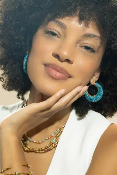 Gas Bijoux Blue Beaded Large Izzia Earrings | Thumbnail 3 Gas Bijoux Blue Beaded Large Izzia Earrings | Thumbnail 3