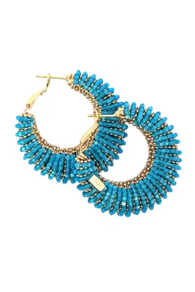 Gas Bijoux Blue Beaded Large Izzia Earrings | Thumbnail 1 Gas Bijoux Blue Beaded Large Izzia Earrings | Thumbnail 1