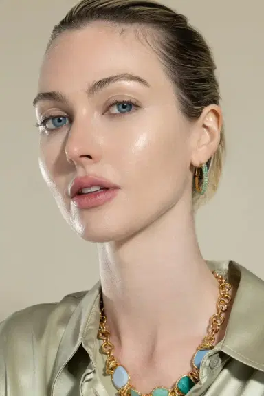 Gas Bijoux Blue Creole Lyre Hoop Earrings | Thumbnail 2 Gas Bijoux Blue Creole Lyre Hoop Earrings | Thumbnail 2