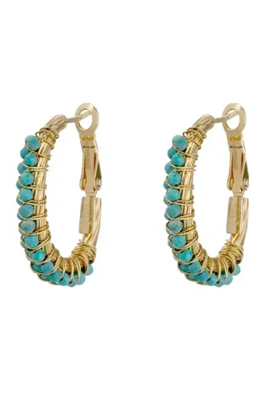 Gas Bijoux Blue Creole Lyre Hoop Earrings | Thumbnail 1 Gas Bijoux Blue Creole Lyre Hoop Earrings | Thumbnail 1