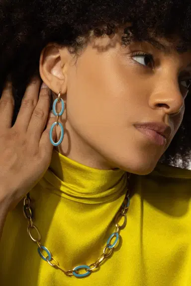 ALETTO BROTHERS Blue Enamel Capri Earrings | Thumbnail 4 ALETTO BROTHERS Blue Enamel Capri Earrings | Thumbnail 4