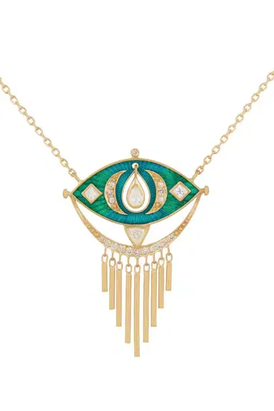 CELINE DAOUST Blue Green Enamel Eye Necklace | Thumbnail 1 CELINE DAOUST Blue Green Enamel Eye Necklace | Thumbnail 1