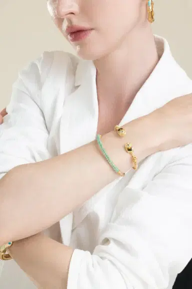 Gas Bijoux Blue Large Lyre Bracelet Bracelet | Thumbnail 4 Gas Bijoux Blue Large Lyre Bracelet Bracelet | Thumbnail 4