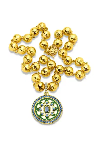 BUDDHA MAMA Blue Sapphire Diamond Kelly Green Mandala Pendant | Thumbnail 4 BUDDHA MAMA Blue Sapphire Diamond Kelly Green Mandala Pendant | Thumbnail 4