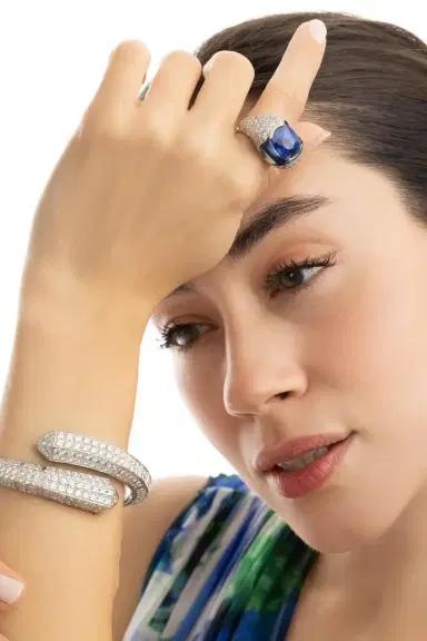 DAVID WEBB Blue Sapphire Diamond Ring | Thumbnail 2 DAVID WEBB Blue Sapphire Diamond Ring | Thumbnail 2