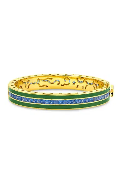 BUDDHA MAMA Blue Sapphire Kelly Green Bangle Bracelet | Thumbnail 6 BUDDHA MAMA Blue Sapphire Kelly Green Bangle Bracelet | Thumbnail 6