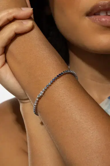LISA NIK Blue Sapphire Ombre Bracelet - White Gold | Thumbnail 3 LISA NIK Blue Sapphire Ombre Bracelet - White Gold | Thumbnail 3