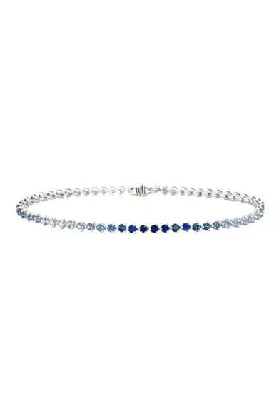 LISA NIK Blue Sapphire Ombre Bracelet - White Gold | Thumbnail 1 LISA NIK Blue Sapphire Ombre Bracelet - White Gold | Thumbnail 1