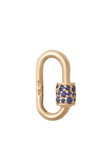 Marla Aaron Blue Sapphire Stoned Babylock | Thumbnail 1 Marla Aaron Blue Sapphire Stoned Babylock | Thumbnail 1