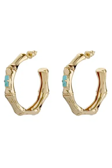 Gas Bijoux Blue Small Bamboo Strass Earrings | Thumbnail 1 Gas Bijoux Blue Small Bamboo Strass Earrings | Thumbnail 1