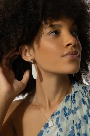 LISA NIK Brazilian Opal Blue Zircon Drop Earrings | Thumbnail 4 LISA NIK Brazilian Opal Blue Zircon Drop Earrings | Thumbnail 4