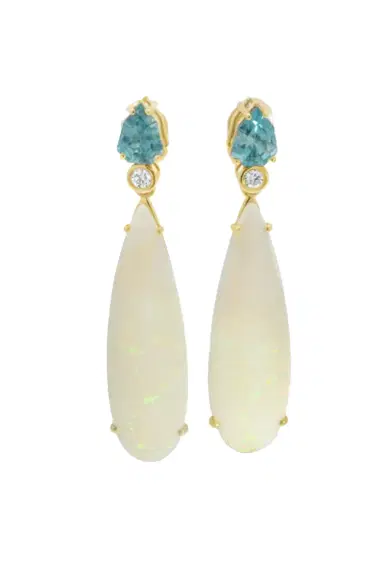 LISA NIK Brazilian Opal Blue Zircon Drop Earrings | Thumbnail 1 LISA NIK Brazilian Opal Blue Zircon Drop Earrings | Thumbnail 1