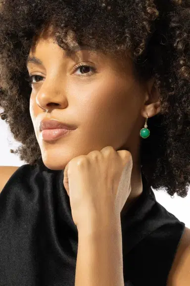 IRENE NEUWIRTH JEWELRY Chrysoprase Diamond Drop Earrings | Thumbnail 3 IRENE NEUWIRTH JEWELRY Chrysoprase Diamond Drop Earrings | Thumbnail 3