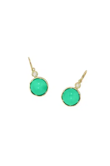 IRENE NEUWIRTH JEWELRY Chrysoprase Diamond Drop Earrings | Thumbnail 1 IRENE NEUWIRTH JEWELRY Chrysoprase Diamond Drop Earrings | Thumbnail 1