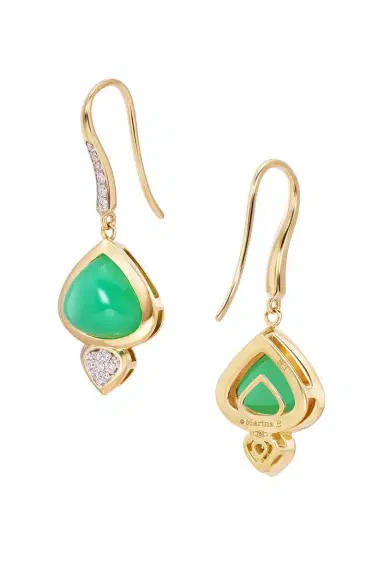 Marina B Chrysoprase Diamond Trisolina Drop Earrings | Thumbnail 5 Marina B Chrysoprase Diamond Trisolina Drop Earrings | Thumbnail 5